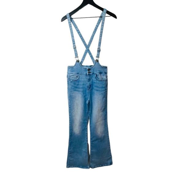 Sneak Peek Flare Leg High Waist Jean Overalls size medium - Picture 1 of 10